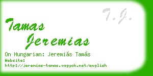 tamas jeremias business card